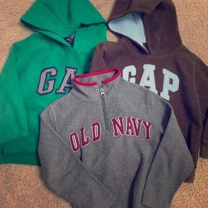 Lot of 3 Hoodies size 5 Boys GAP Old Navy